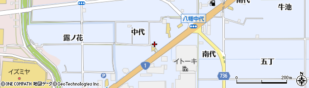 京都府八幡市戸津（中代）周辺の地図