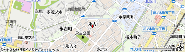 愛知県西尾市永吉1丁目周辺の地図