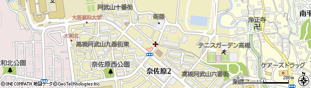 大阪府高槻市奈佐原周辺の地図