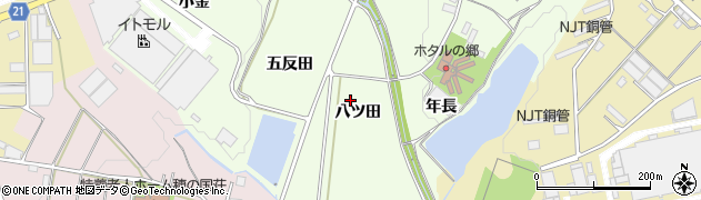 愛知県豊川市足山田町（八ツ田）周辺の地図