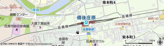 備後庄原駅周辺の地図