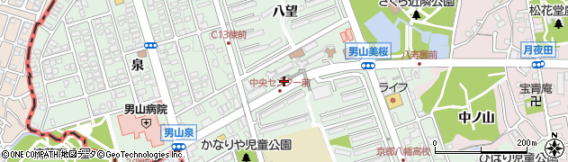 男山交番周辺の地図