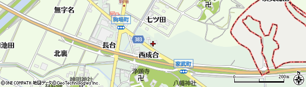 愛知県西尾市家武町西成合28周辺の地図