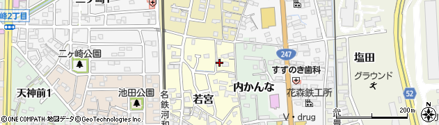 愛知県知多郡武豊町若宮周辺の地図