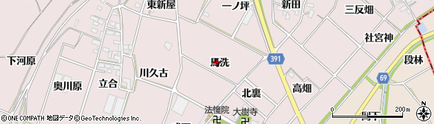 愛知県豊川市江島町馬洗周辺の地図