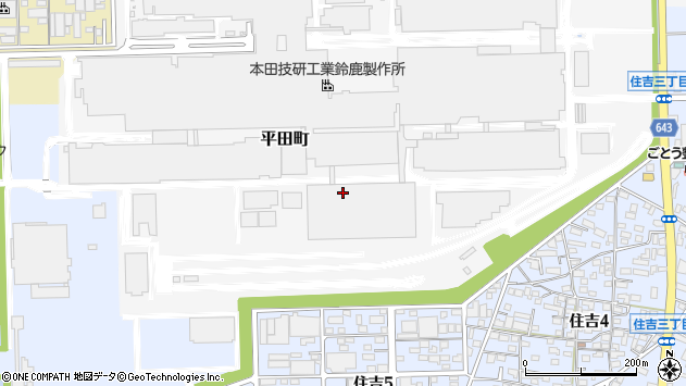 〒513-0847 三重県鈴鹿市平田町の地図