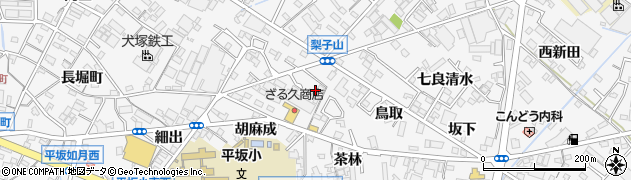 愛知県西尾市平坂町（並木切添）周辺の地図