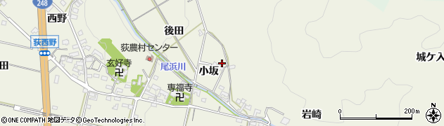 愛知県幸田町（額田郡）荻（小坂）周辺の地図