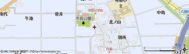 京都府八幡市内里北ノ口3周辺の地図