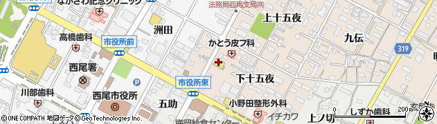 愛知県西尾市徳次町（下十五夜）周辺の地図