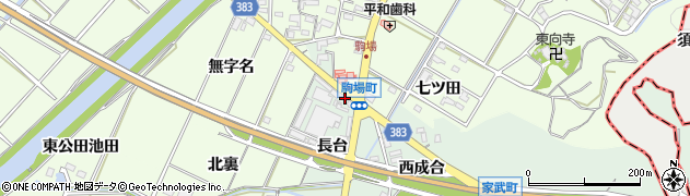 愛知県西尾市家武町長台5周辺の地図