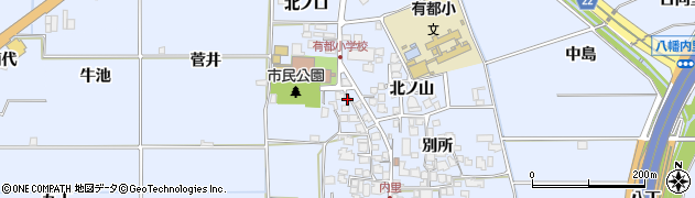 京都府八幡市内里北ノ口2周辺の地図