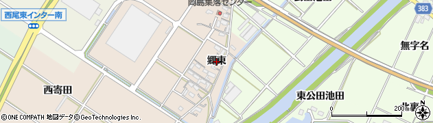 愛知県西尾市岡島町（郷東）周辺の地図