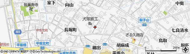 愛知県西尾市平坂町周辺の地図