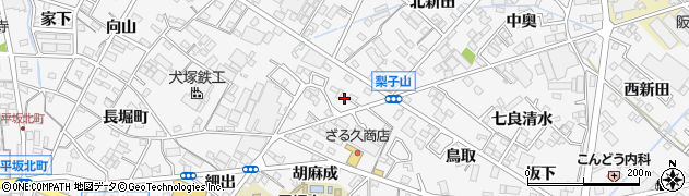 愛知県西尾市平坂町（梨子山）周辺の地図