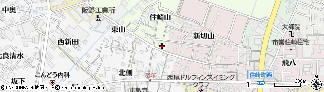 愛知県西尾市法光寺町住崎山1周辺の地図