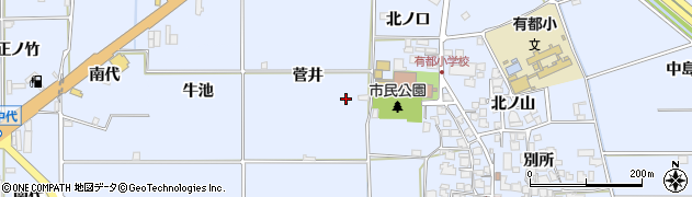 京都府八幡市内里菅井周辺の地図