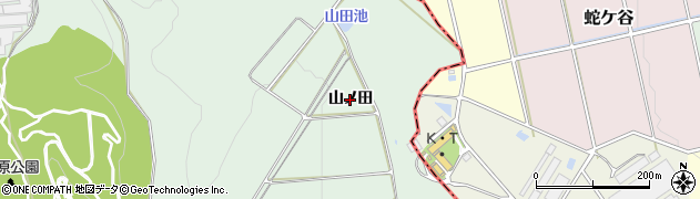 愛知県常滑市檜原（山ノ田）周辺の地図
