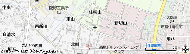 愛知県西尾市法光寺町住崎山23周辺の地図