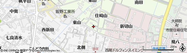 愛知県西尾市法光寺町住崎山32周辺の地図