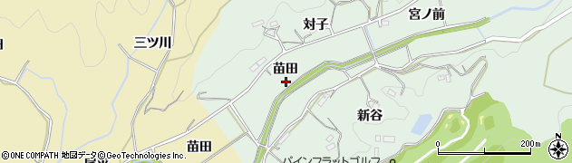 愛知県新城市小畑（苗田）周辺の地図