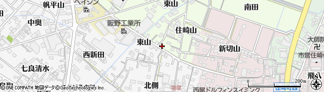 愛知県西尾市法光寺町住崎山39周辺の地図