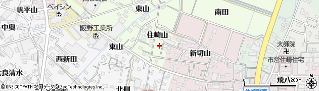 愛知県西尾市法光寺町住崎山22周辺の地図