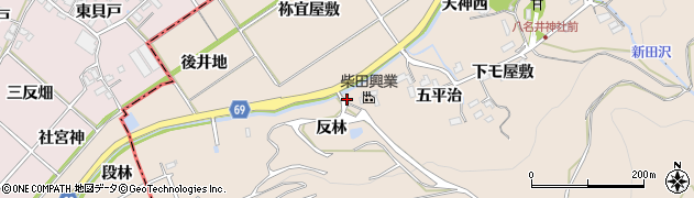 愛知県新城市八名井（反林）周辺の地図