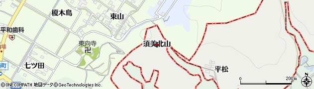 愛知県額田郡幸田町須美須美北山周辺の地図