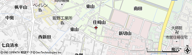 愛知県西尾市法光寺町住崎山24周辺の地図