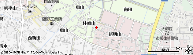 愛知県西尾市法光寺町住崎山45周辺の地図