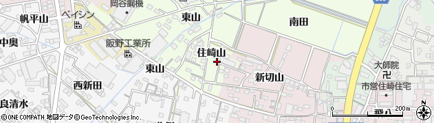 愛知県西尾市法光寺町住崎山21周辺の地図