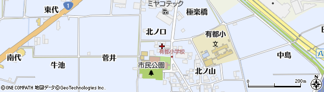 京都府八幡市内里北ノ口26周辺の地図