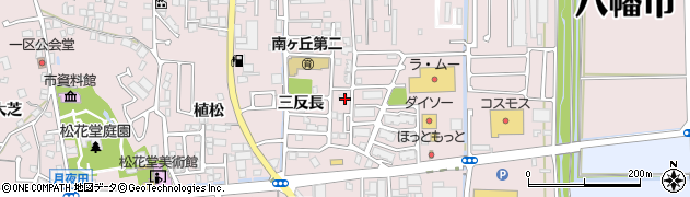 京都府八幡市八幡三反長周辺の地図
