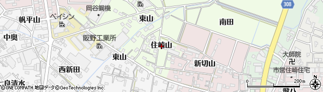 愛知県西尾市法光寺町住崎山周辺の地図