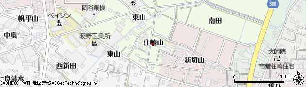 愛知県西尾市法光寺町（住崎山）周辺の地図