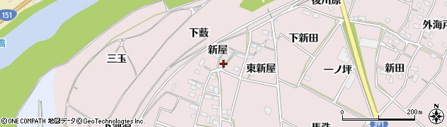 愛知県豊川市江島町新屋周辺の地図