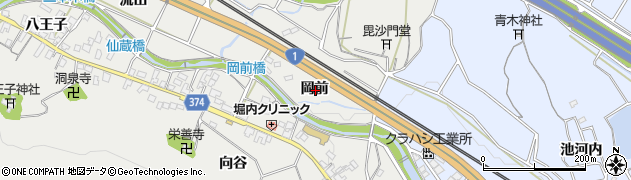 愛知県豊川市長沢町岡前周辺の地図
