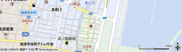 静岡県焼津市北浜通周辺の地図