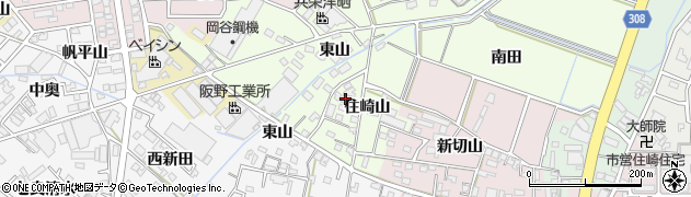 愛知県西尾市法光寺町住崎山28周辺の地図