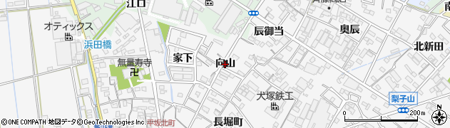 愛知県西尾市平坂町（向山）周辺の地図