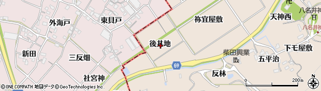 愛知県新城市八名井後井地周辺の地図