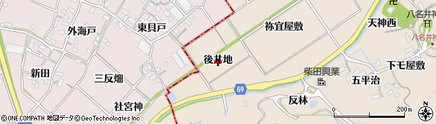 愛知県新城市八名井（後井地）周辺の地図