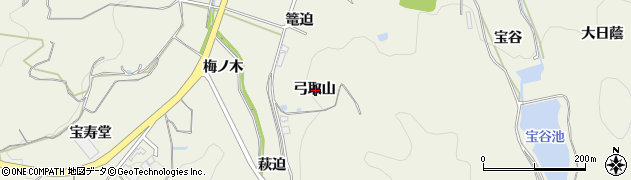 愛知県額田郡幸田町野場弓取山周辺の地図
