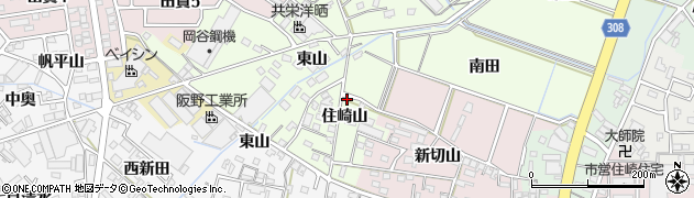 愛知県西尾市法光寺町住崎山26周辺の地図