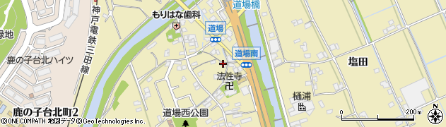 兵庫県神戸市北区道場町道場83周辺の地図