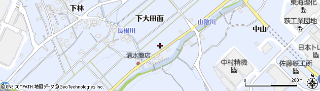 愛知県豊川市萩町下大田面周辺の地図