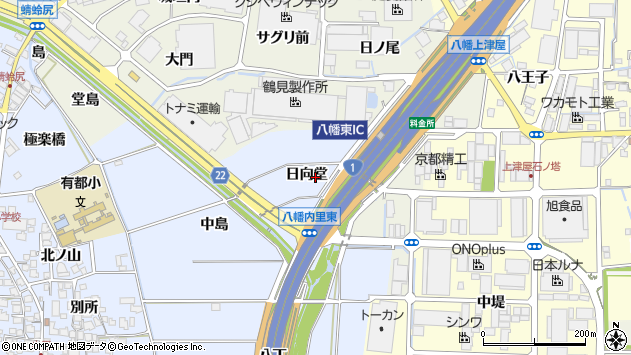 〒614-8247 京都府八幡市内里日向堂の地図
