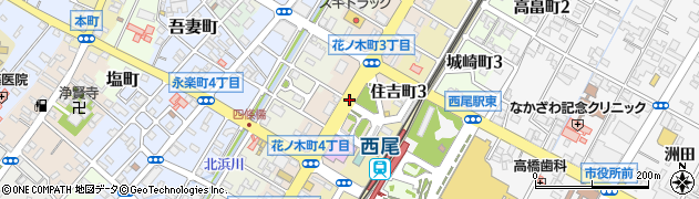愛知県西尾市花ノ木町周辺の地図