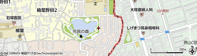 大阪府枚方市楠葉丘周辺の地図